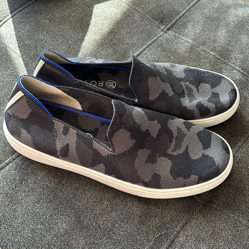 Black camo Rothy’s sneakers